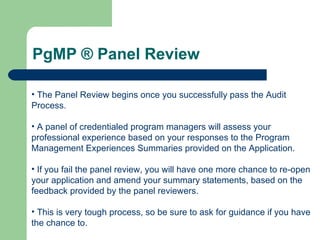 PgMP Panel Review (3/3) | PPT