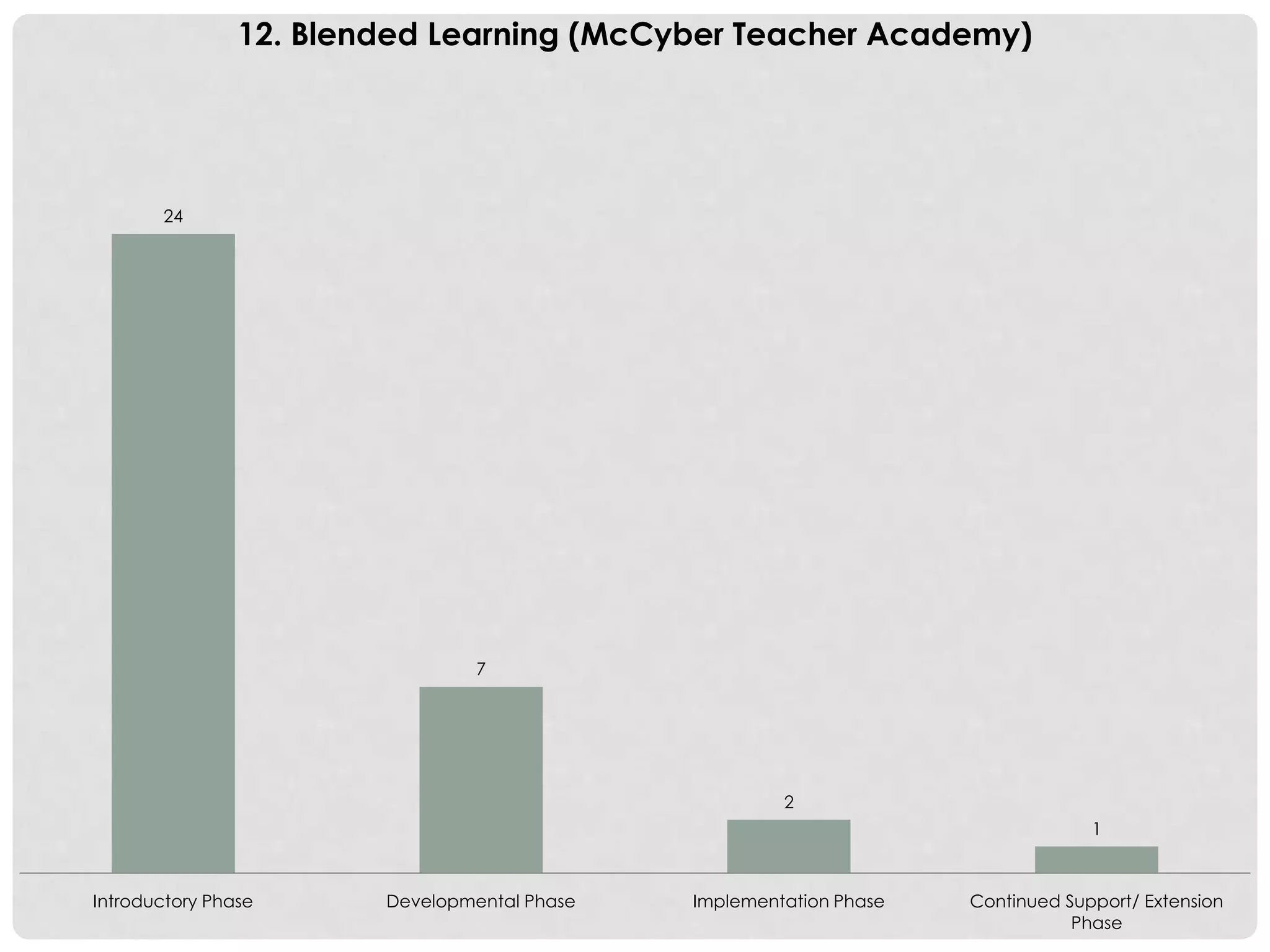 24
7
2
1
Introductory Phase Developmental Phase Implementation Phase Continued Support/ Extension
Phase
12. Blended Learning (McCyber Teacher Academy)
 