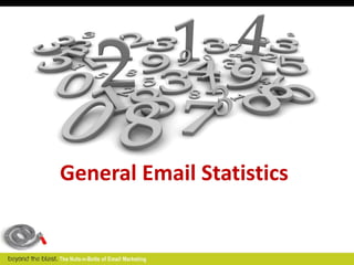 Email By the Numbers
• 17% completion rate – email-driven donation
  forms
• Delivers $39.40 for every dollar spent
• Aver...