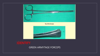 IDENTIFY
GREEN ARMYTAGE FORCEPS
 