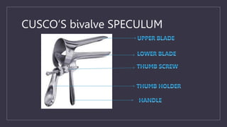 CUSCO’S bivalve SPECULUM
 