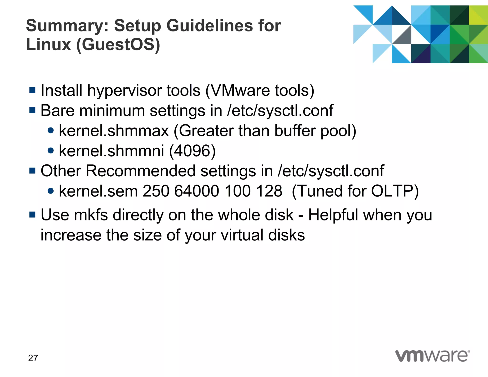 Best Practices of running PostgreSQL in Virtual Environments
