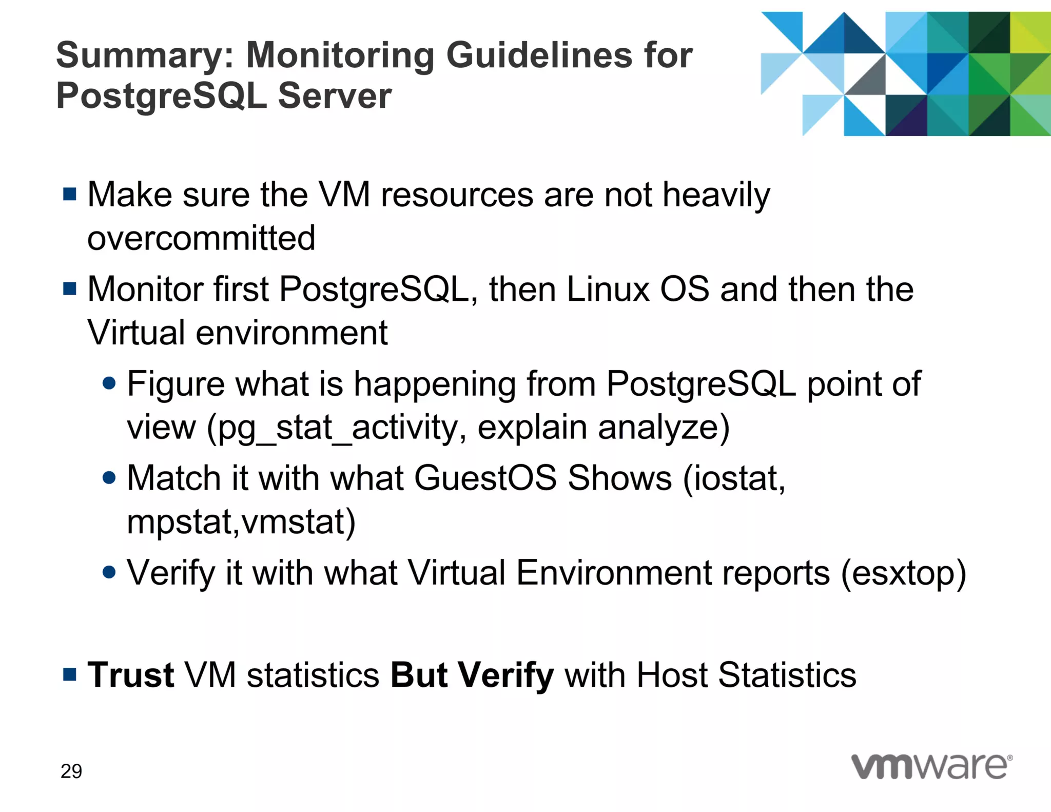 Best Practices of running PostgreSQL in Virtual Environments