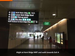 Alight at Kent Ridge MRT and walk towards Exit A
 