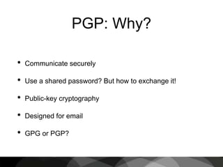 Introduction to Cryptography & PGP | PPT