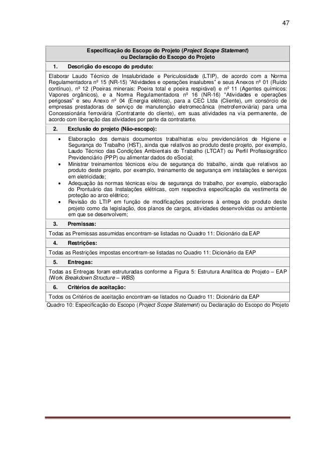 Projeto para monografia