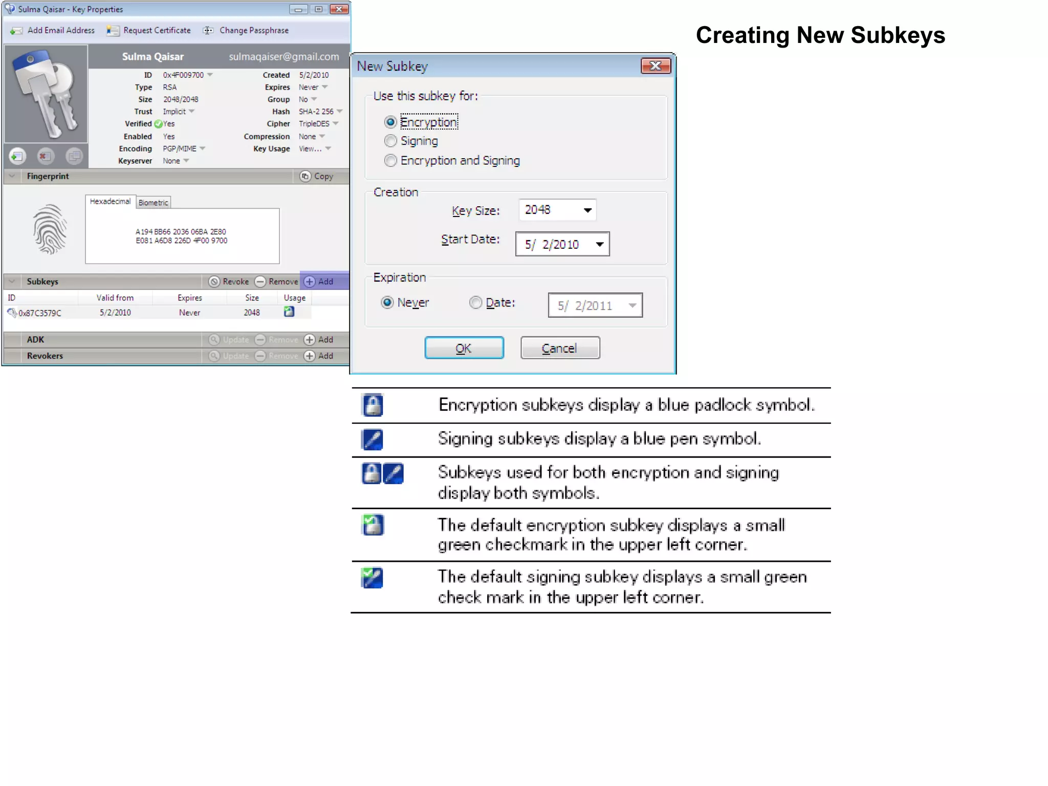 Creating New Subkeys 