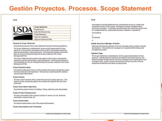 Gestión Proyectos. Procesos. Scope Statement
 