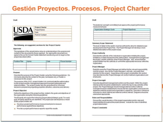 Gestión Proyectos. Procesos. Project Charter
 