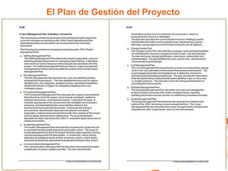 El Plan de Gestión del Proyecto
 