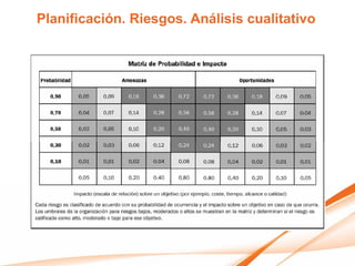 Planificación. Riesgos. Análisis cualitativo
 