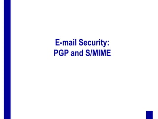 E-mail Security:
PGP and S/MIME
 