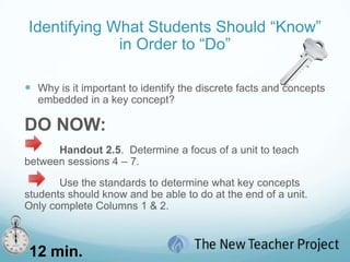 Approaches to Teaching Science ContentDO NOW:	Identify 2 partners to work with during the next activity.  Three Views	Take 2 minutes to review Handout 2.3 and write the pros and cons of teaching science content both through inquiry and direct teaching on the “Individual View” on Handout 2.4.  	Now, find your first partner.  You will have 2 			minutes for both partners to share. After 		sharing your ideas, locate a second partner to 		share with.  7 min.