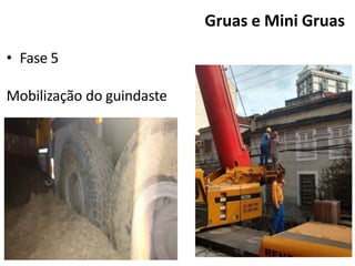• Fase 5
Mobilização do guindaste
Gruas e Mini Gruas
 