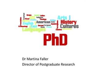 Dr Martina Faller
Director of Postgraduate Research
 
