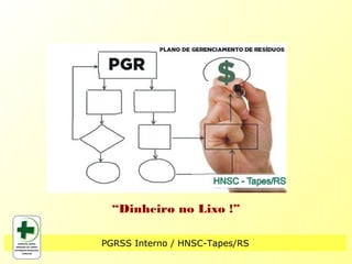 “Dinheiro no Lixo !”

PGRSS Interno / HNSC-Tapes/RS
 