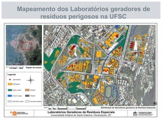 Mapeamento dos Laboratórios geradores de
resíduos perigosos na UFSC
46
 