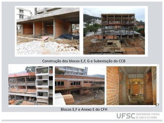 Construção dos blocos E,F, G e Subestação do CCB
Blocos E,F e Anexo E do CFH
57
 
