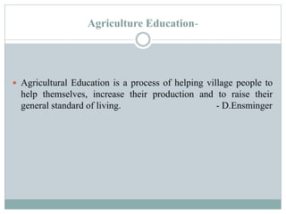 Impact of agricultural education in technology adoption in rural areas ...