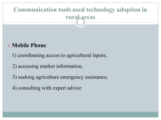 Impact of agricultural education in technology adoption in rural areas ...