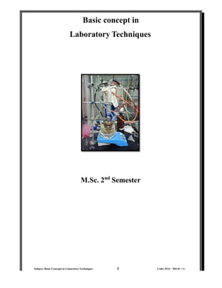 Basic concept in
Laboratory Techniques
M.Sc. 2nd
Semester
1
Subject: Basic Concepts in Laboratory Techniques Code: PGS – 504 (0 + 1)
 