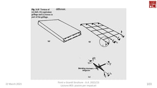 22 March 2023
Ponti e Grandi Strutture - A.A. 2022/23
Lezione #03: piastre per impalcati
103
 