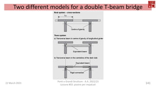 22 March 2023
Ponti e Grandi Strutture - A.A. 2022/23
Lezione #03: piastre per impalcati
141
Two different models for a double T-beam bridge
 