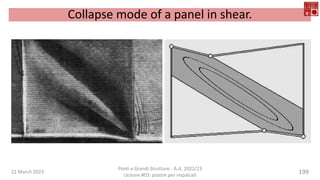 22 March 2023
Ponti e Grandi Strutture - A.A. 2022/23
Lezione #03: piastre per impalcati
199
Collapse mode of a panel in shear.
 