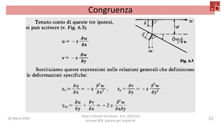 22 March 2023
Ponti e Grandi Strutture - A.A. 2022/23
Lezione #03: piastre per impalcati
22
Congruenza
 