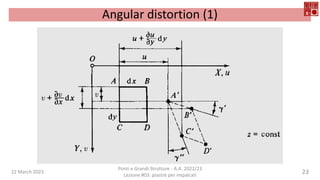 22 March 2023
Ponti e Grandi Strutture - A.A. 2022/23
Lezione #03: piastre per impalcati
23
Angular distortion (1)
 