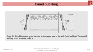 22 March 2023
Ponti e Grandi Strutture - A.A. 2022/23
Lezione #03: piastre per impalcati
254
Panel buckling
 