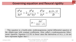 22 March 2023
Ponti e Grandi Strutture - A.A. 2022/23
Lezione #03: piastre per impalcati
33
Governing equation and flexural rigidity
 