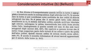 22 March 2023
Ponti e Grandi Strutture - A.A. 2022/23
Lezione #03: piastre per impalcati
41
Considerazioni intuitive (b) (Belluzzi)
 