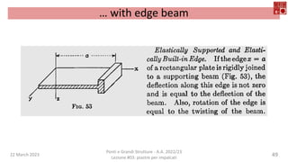 22 March 2023
Ponti e Grandi Strutture - A.A. 2022/23
Lezione #03: piastre per impalcati
49
… with edge beam
 