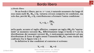 22 March 2023
Ponti e Grandi Strutture - A.A. 2022/23
Lezione #03: piastre per impalcati
63
Bordo libero
 
