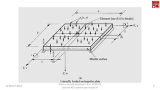 22 March 2023
Ponti e Grandi Strutture - A.A. 2022/23
Lezione #03: piastre per impalcati
7
 