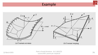 22 March 2023
Ponti e Grandi Strutture - A.A. 2022/23
Lezione #03: piastre per impalcati
74
Example
 
