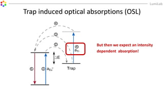 But then we expect an intensity
dependent absorption!
Trap induced optical absorptions (OSL)
 