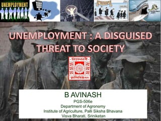 B AVINASH
PGS-506e
Department of Agronomy
Institute of Agriculture, Palli Siksha Bhavana
Visva Bharati, Sriniketan
 