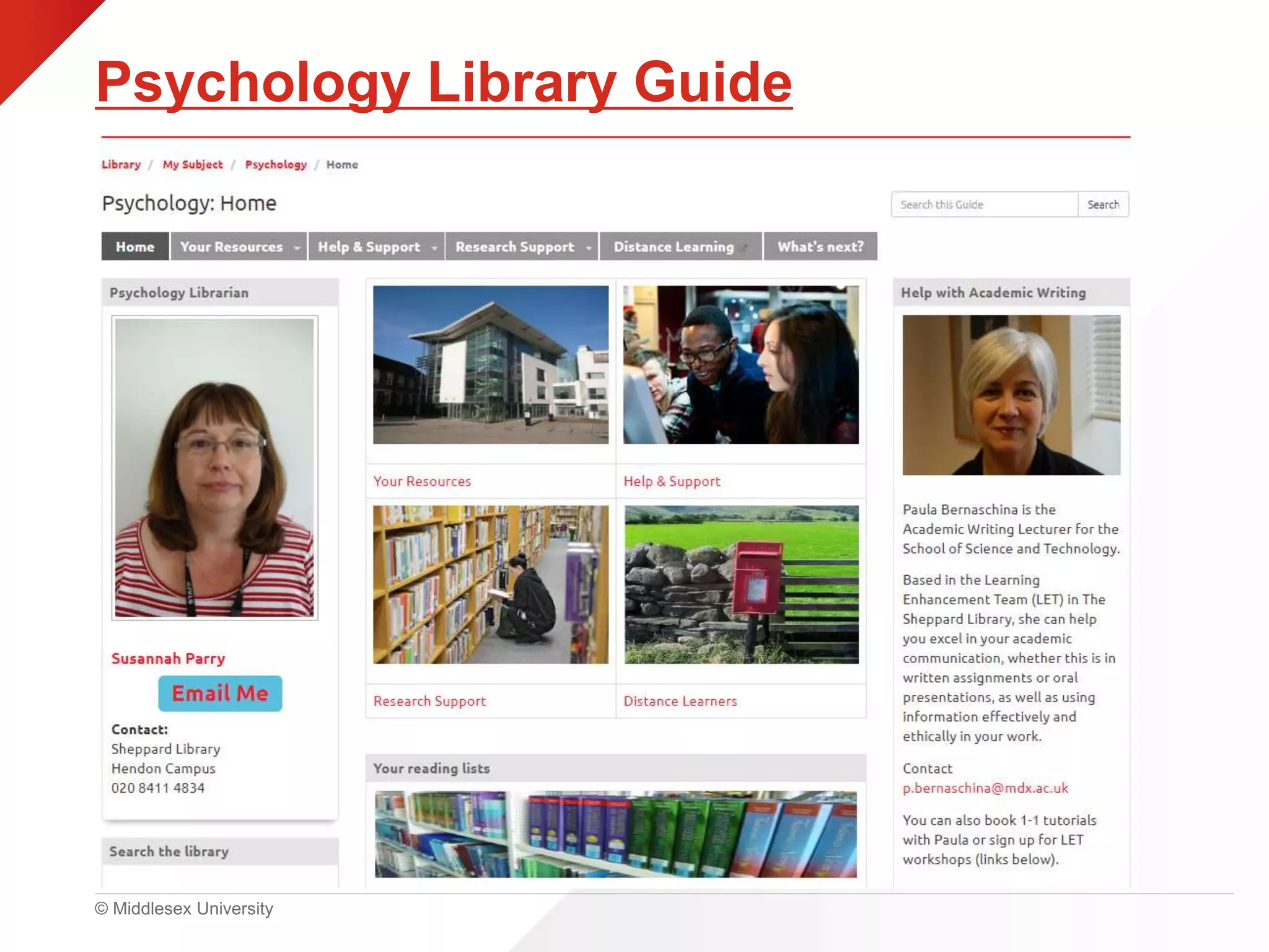 © Middlesex University
Psychology Library Guide
 