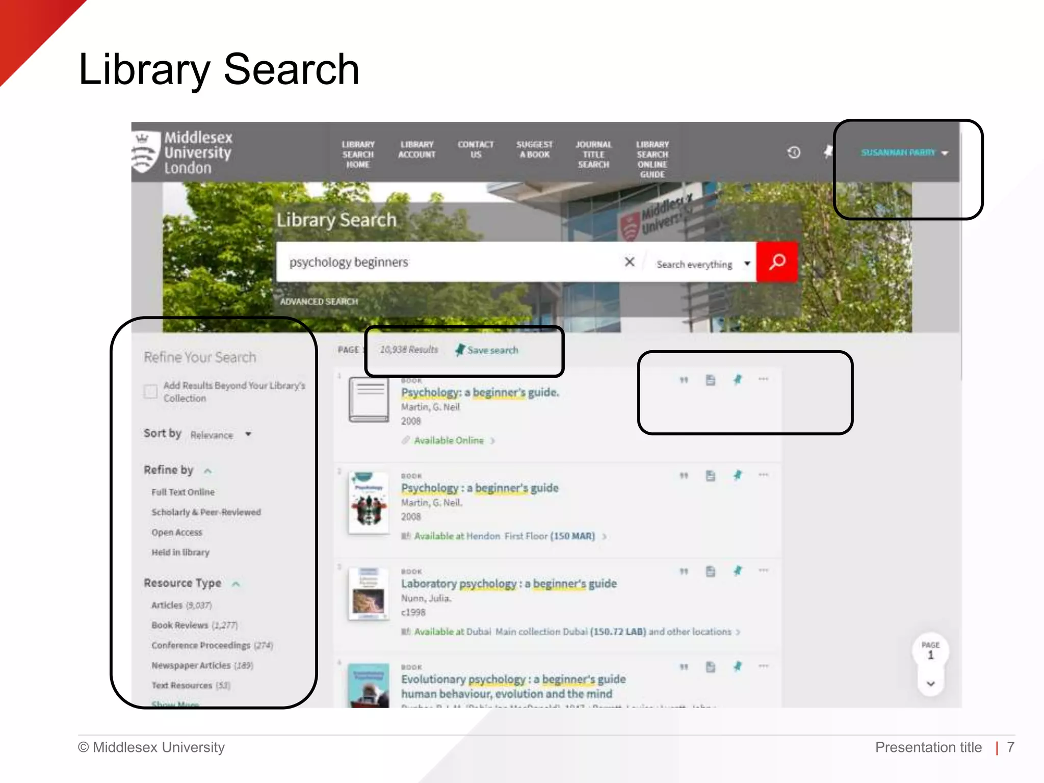 © Middlesex University
Library Search
Presentation title | 7
 