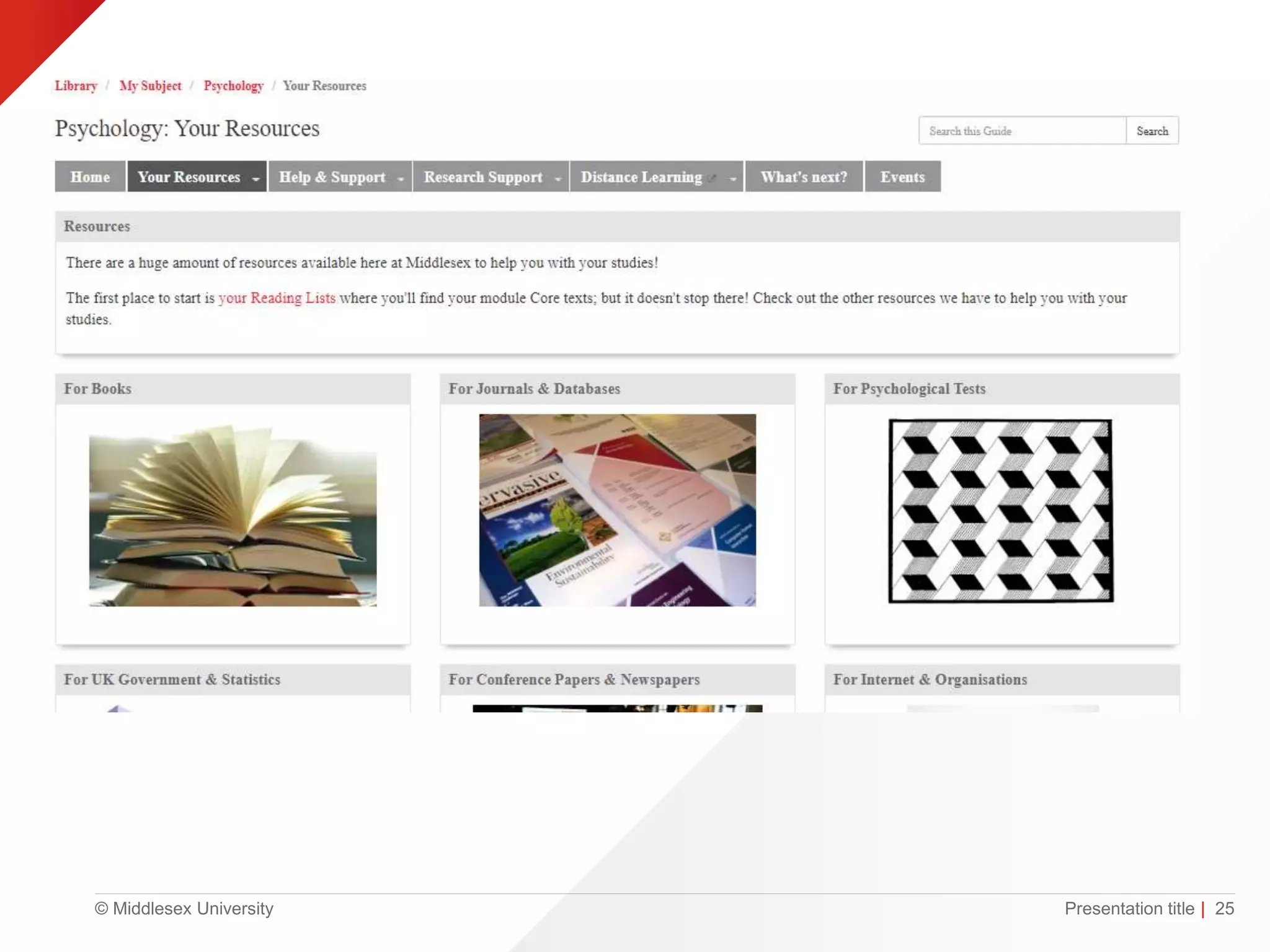 © Middlesex University Presentation title | 25
 