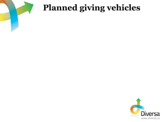 Planned giving vehicles
 