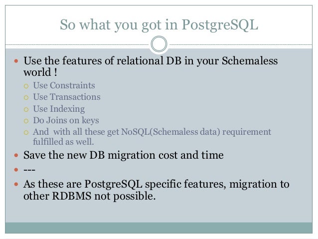 PostgreSQL as NoSQL