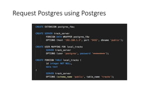 Request Postgres using Postgres
 