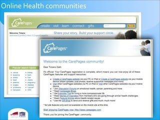 Online	
  Health	
  communities	
  
24
 