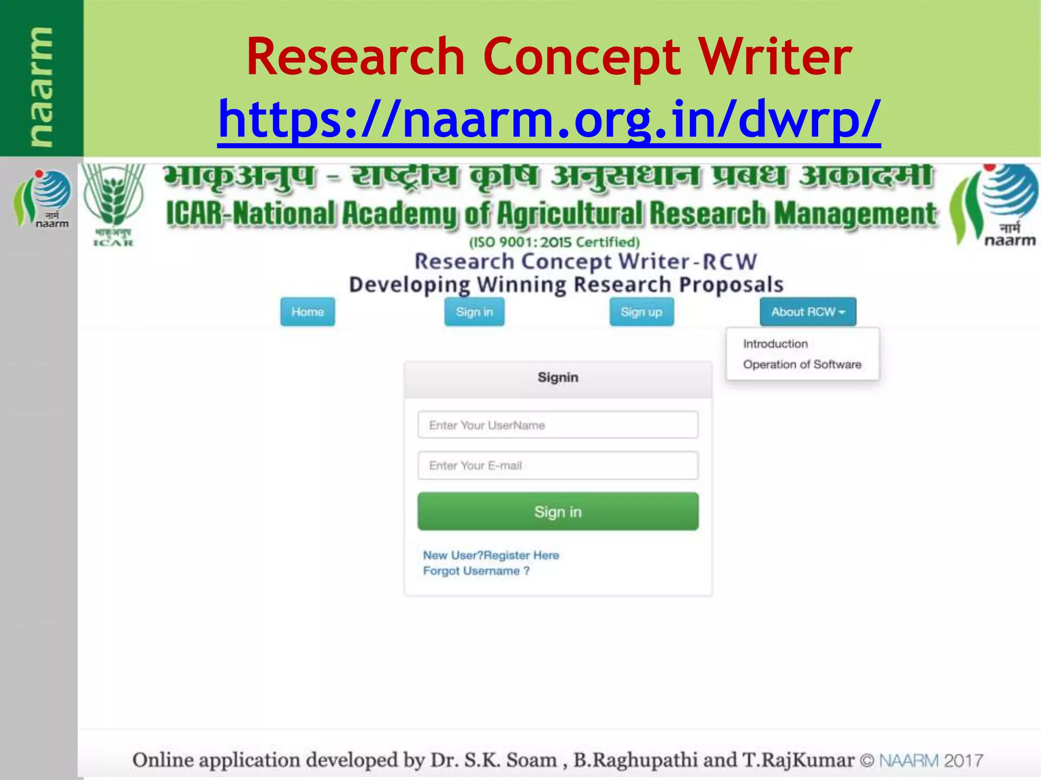 Research Concept Writer
https://naarm.org.in/dwrp/
 