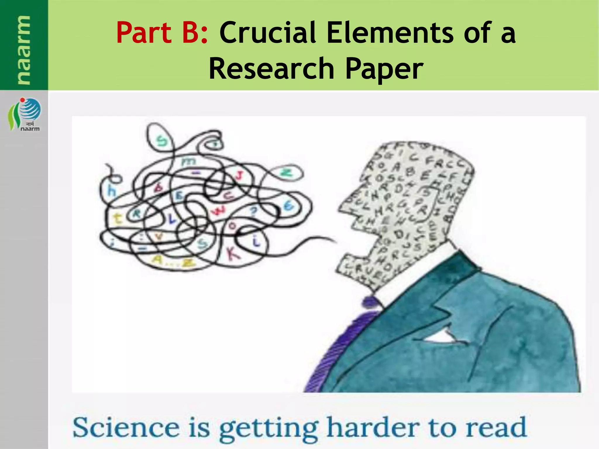 Part B: Crucial Elements of a
Research Paper
 