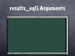 results_eq() Arguments
 