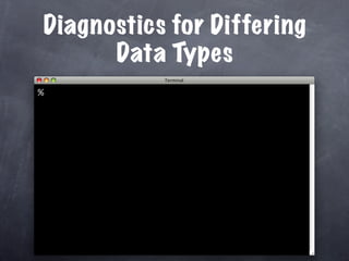 Diagnostics for Differing
      Data Types
%
 